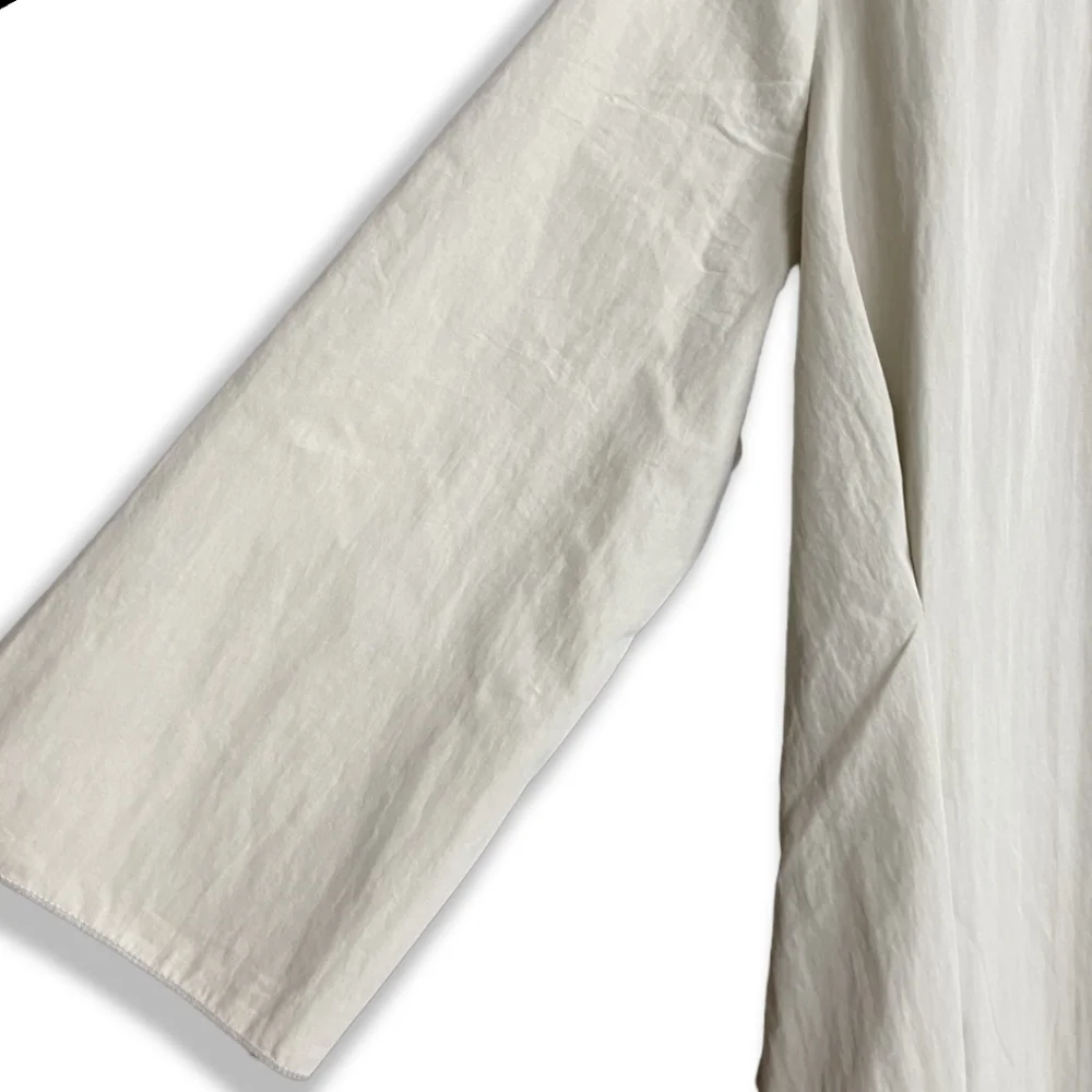 Beige Back Pleated Dress - Picture 5 of 5